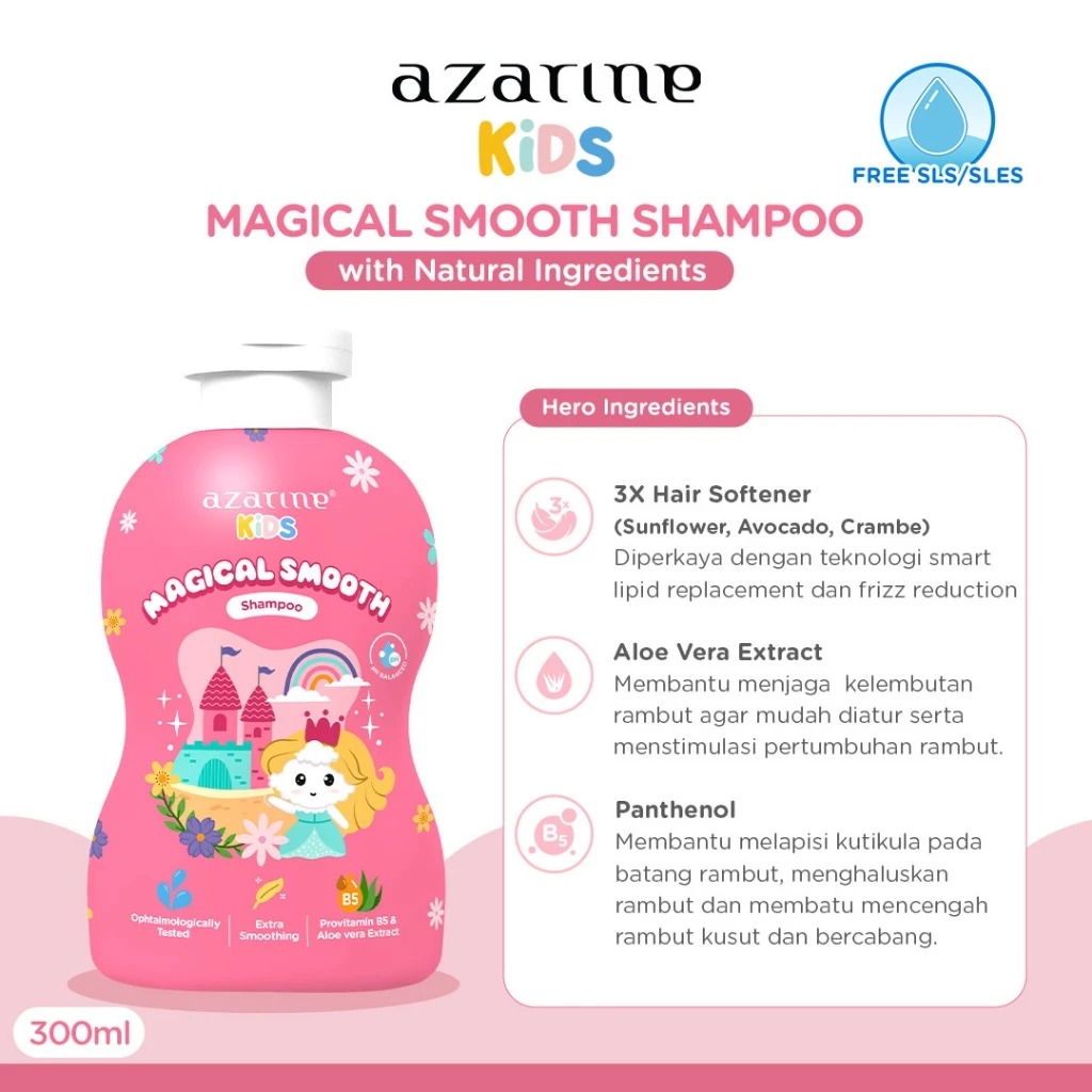 Azarine Kids Shampoo 300ml - Magical Smooth (Pink)