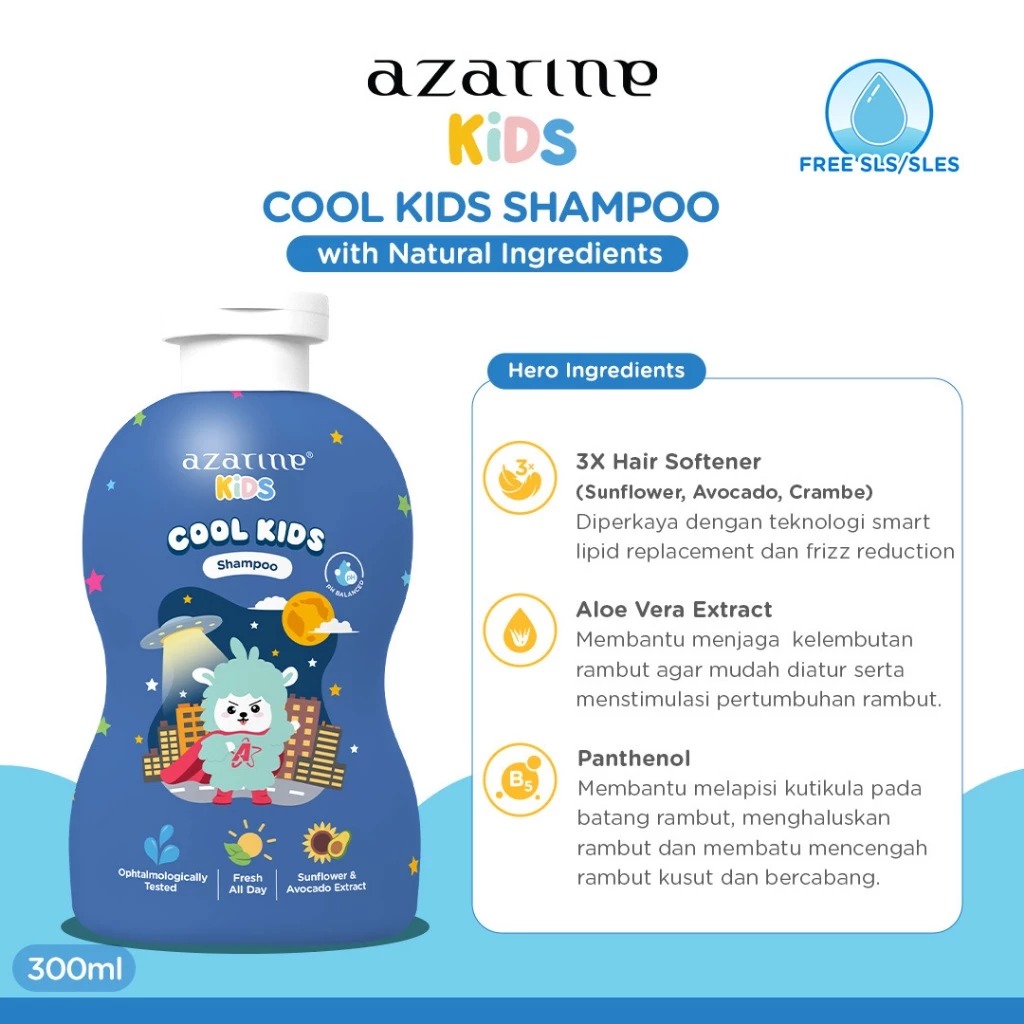Azarine Kids Shampoo 300ml - Cool Kids (Blue)