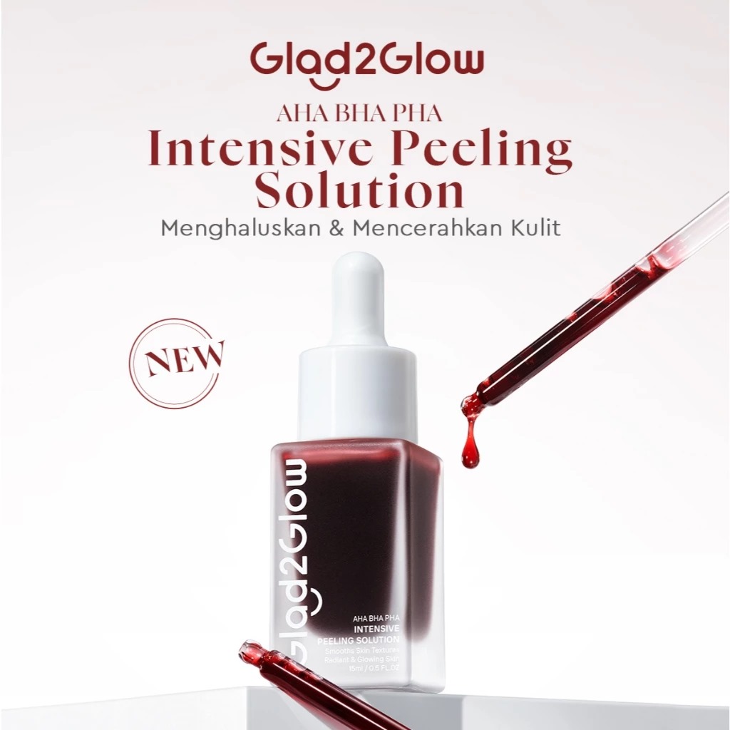 (PAKET) Glad 2 Glow 3in1 Barrier Set - Blackberry AHA BHA PHA Toner 80ml + Blueberry Ceramide Moisturizer 30gr + Peeling Solution Serum15ml
