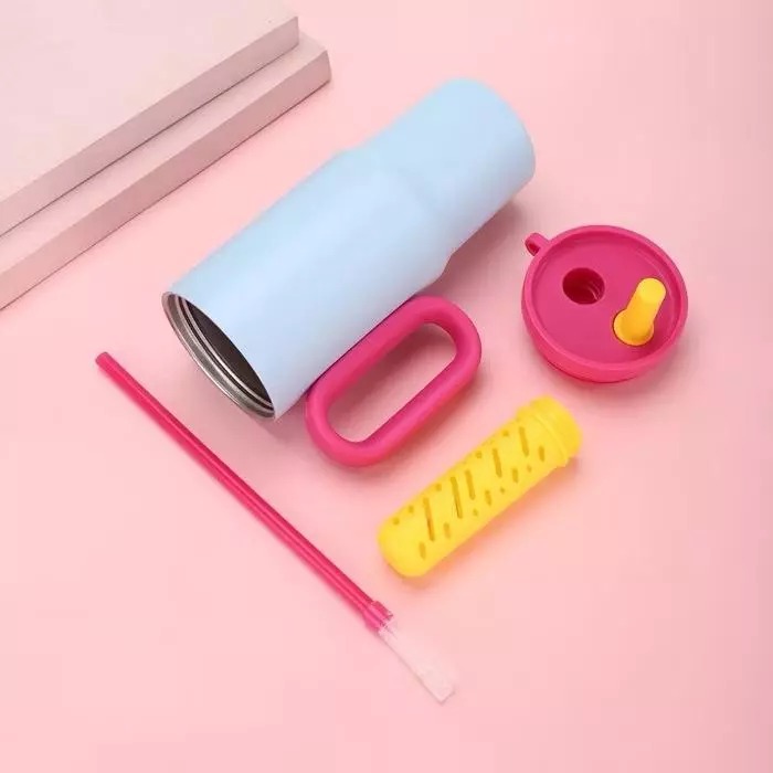 Tumbler Mug Stainless Steel Jumbo 750ml (HN2262) - PINK (Free Sedotan + BPA Free)