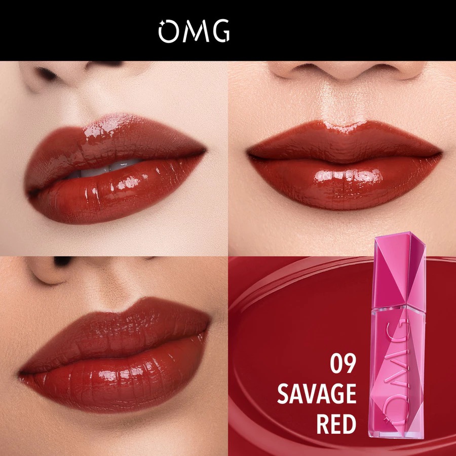 Oh My Glam Colorlast Lip Vinyl 2.5gr - 09 Savage Red (OMG)