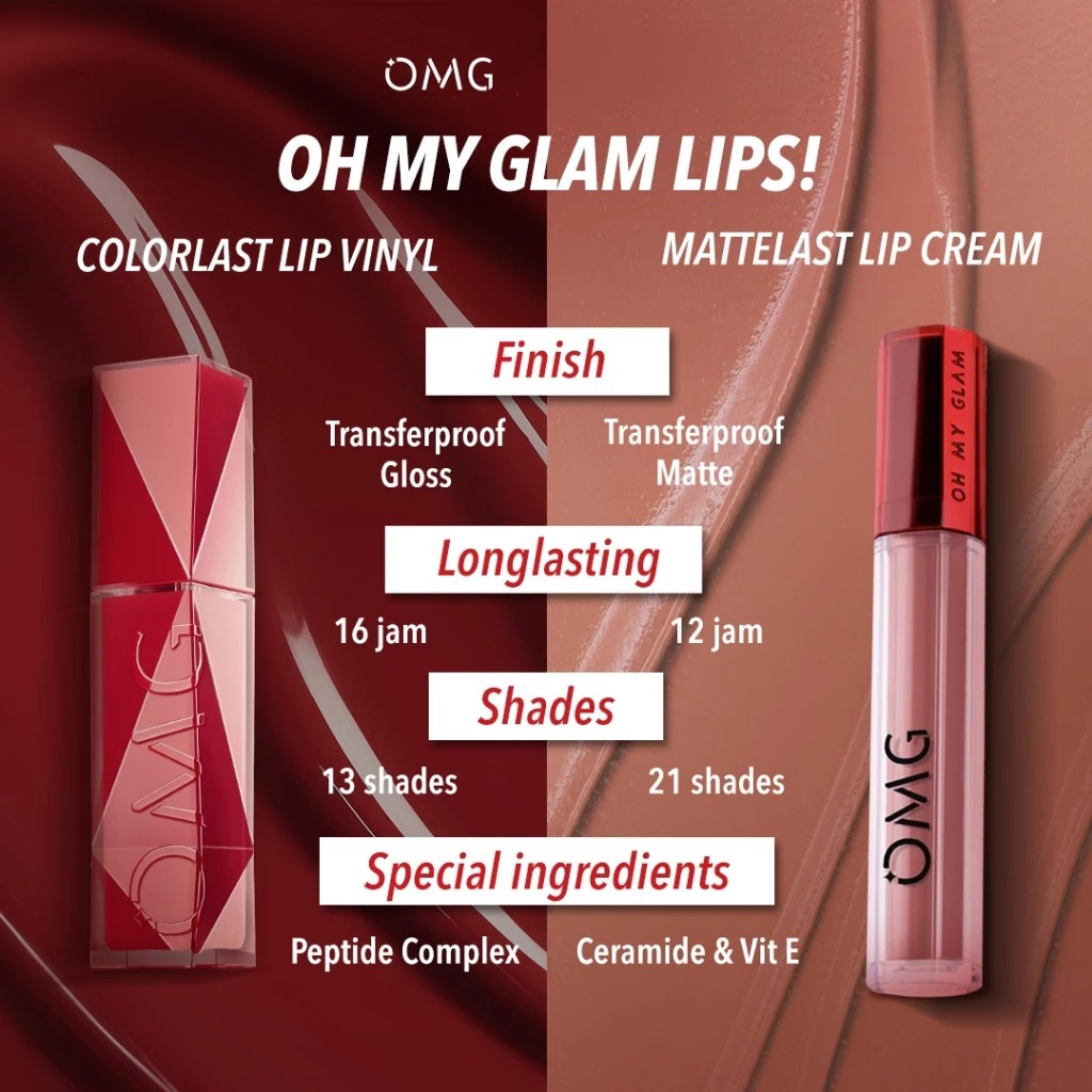 Oh My Glam Colorlast Lip Vinyl 2.5gr - 12 Brick Glam (OMG)