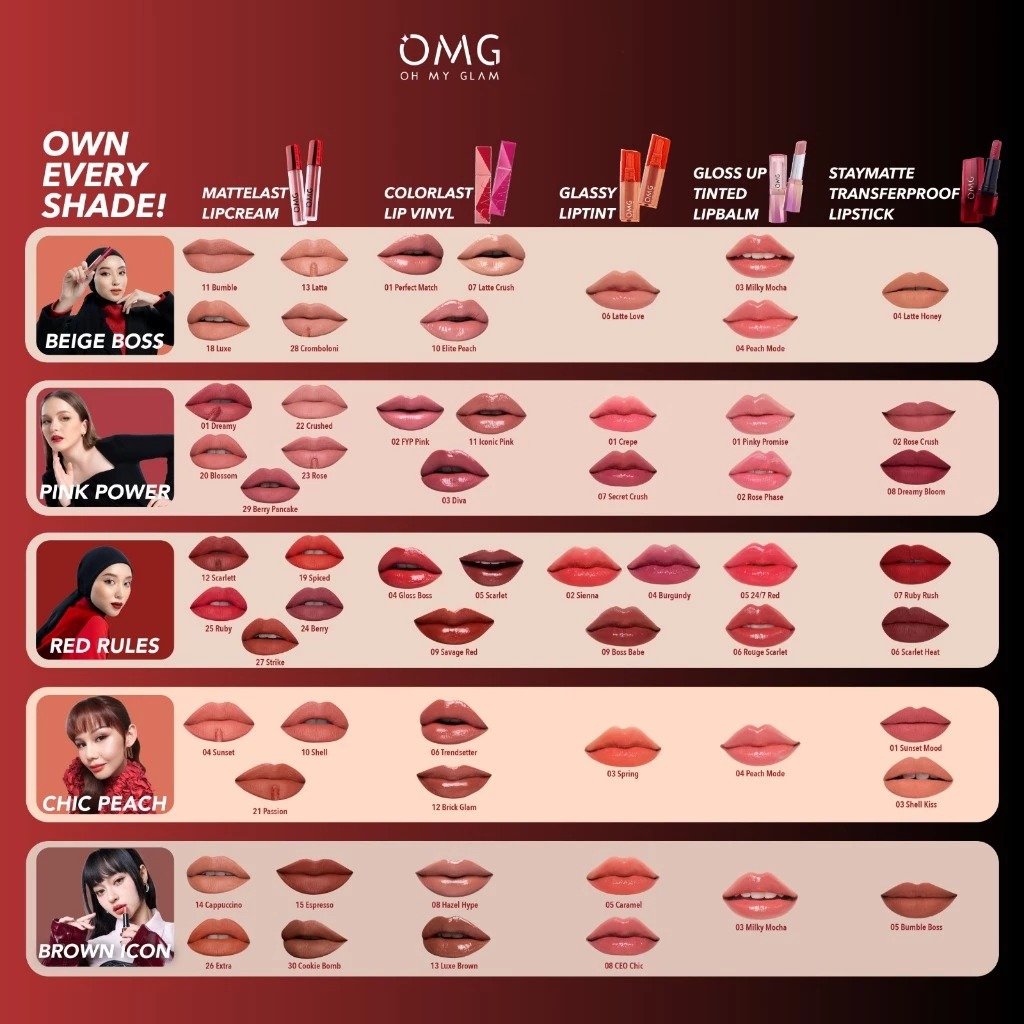 Oh My Glam Colorlast Lip Vinyl 2.5gr - 12 Brick Glam (OMG)