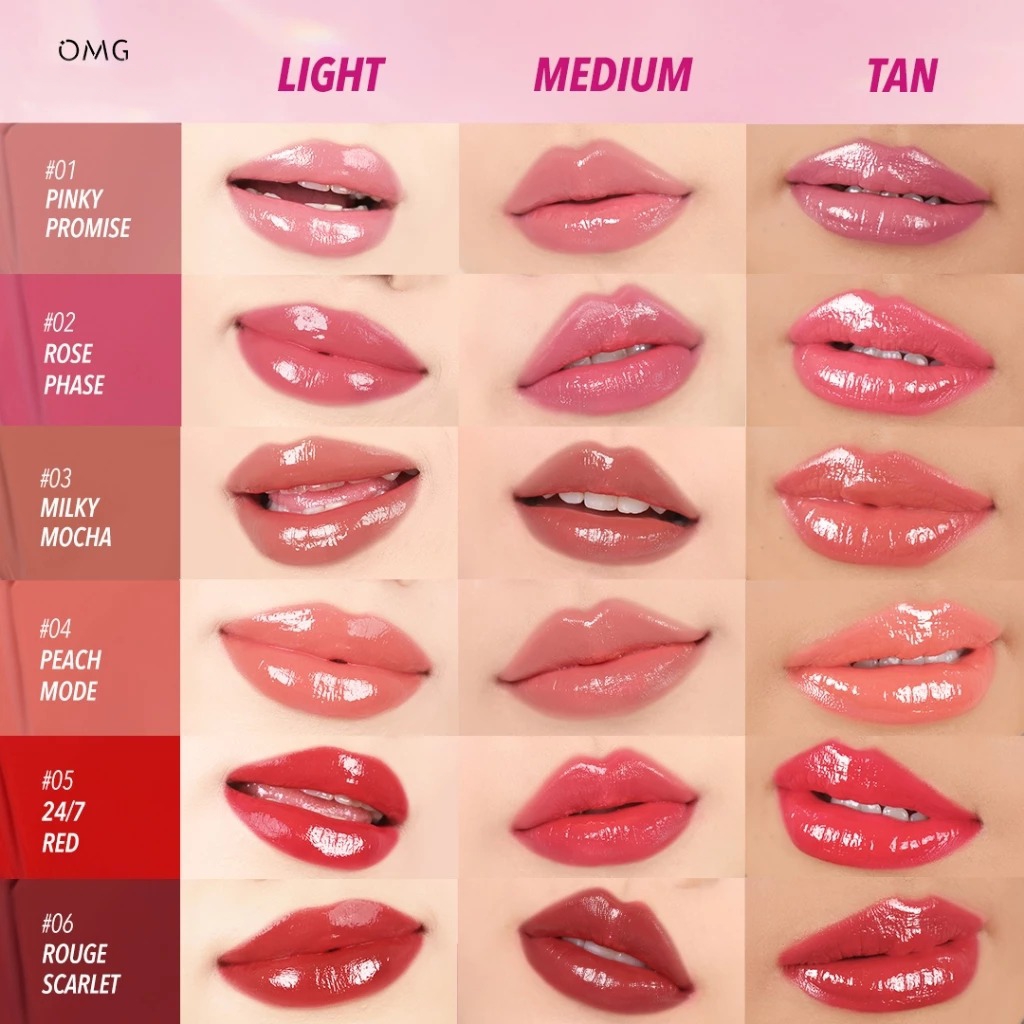 Oh My Glam Gloss Up Tinted Lip Balm 3.5gr - 02 Rose Phase (OMG)
