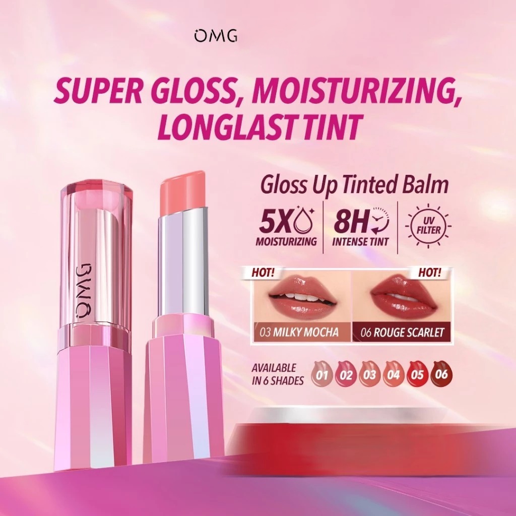 Oh My Glam Gloss Up Tinted Lip Balm 3.5gr - 04 Peach Mode (OMG)
