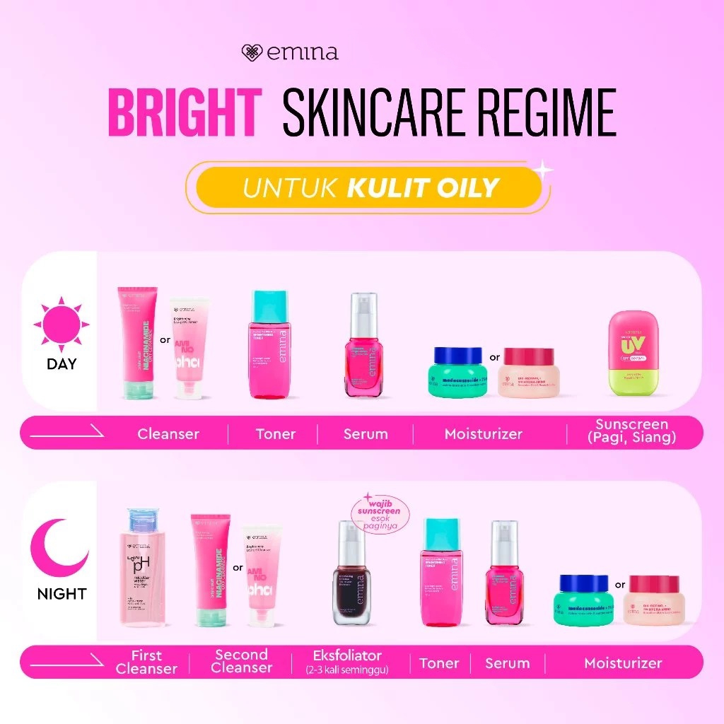 Emina Toner Complete Series 100ml - Brightening Toner (Niacinamide PHA Pore)