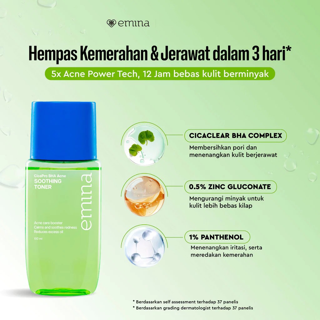 Emina Toner Complete Series 100ml - Soothing Toner (CicaPro BHA Acne)