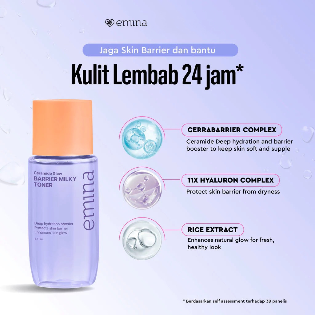 Emina Toner Complete Series 100ml - Barrier Milky Toner (Ceramide Glow)