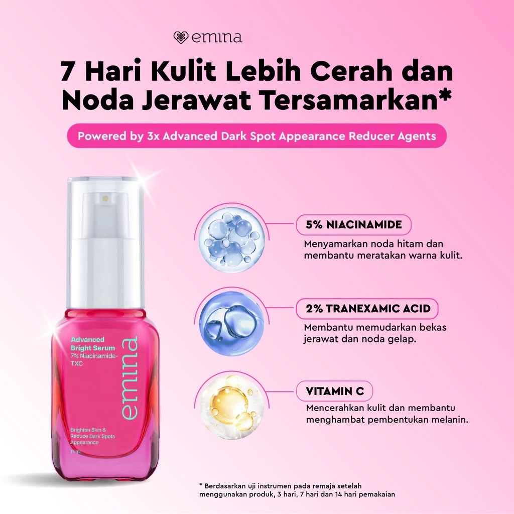 Emina Serum 17ml - Advanced Bright Serum (7% Niacinamide-TXC)