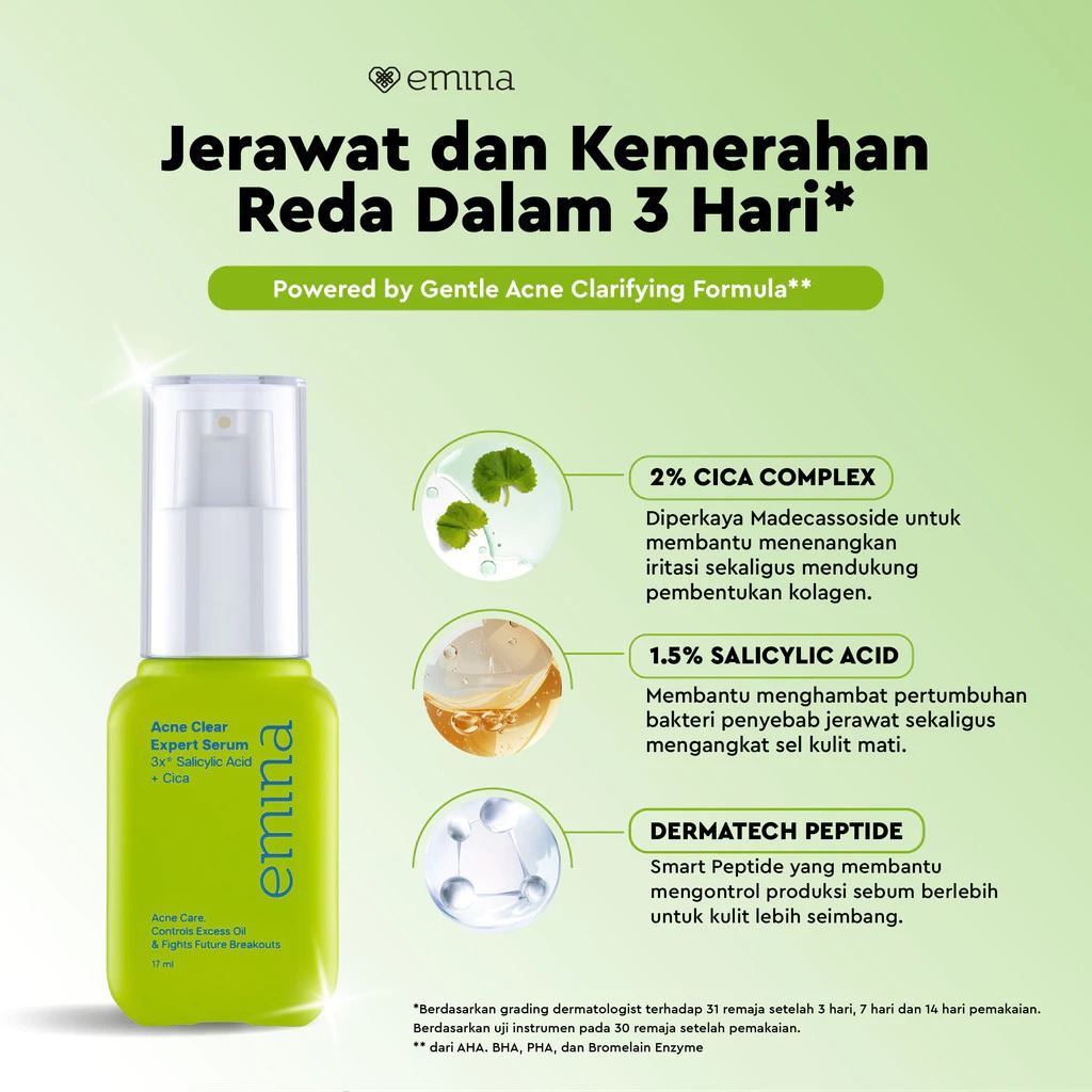 Emina Serum 17ml - Acne Clear Expert Serum (3x Salicylic Acid+Cica)