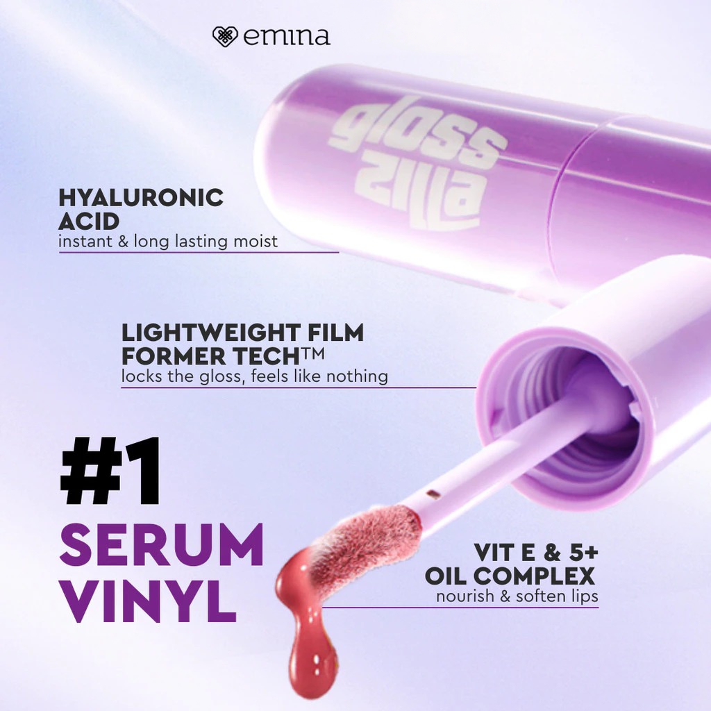 Emina Glosszilla Lightweight Lip Jelly Vinyl 3gr - 01 Redwood Remix