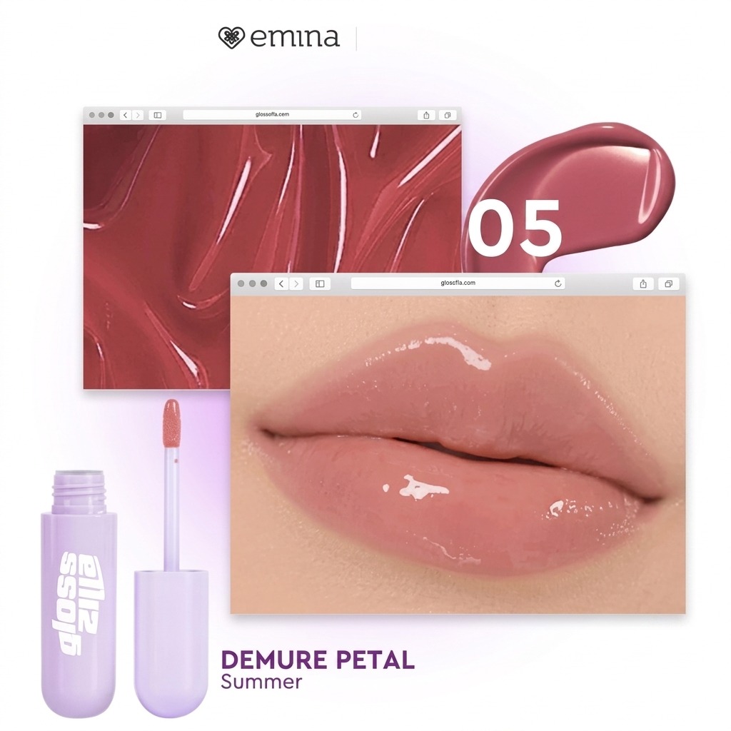 Emina Glosszilla Lightweight Lip Jelly Vinyl 3gr - 05 Demure Petal