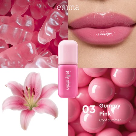 Emina Jelly Stain 3gr - 03 Gummy Pink (Lip Tint)