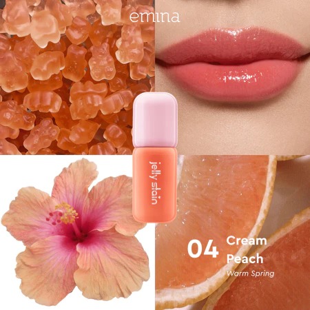 Emina Jelly Stain 3gr - 04 Cream Peach (Lip Tint)