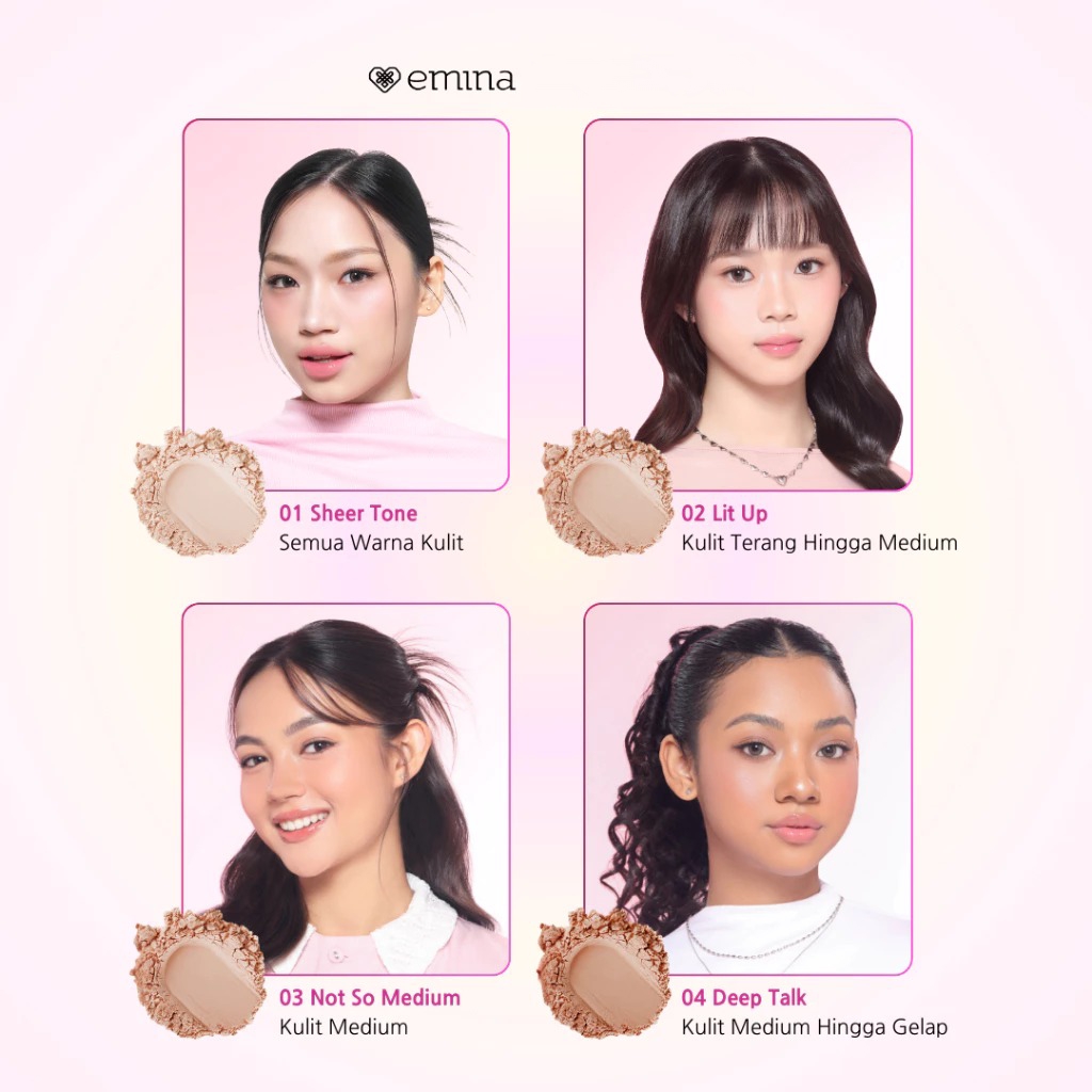 Emina Glowfixer Blur Powder SPF20 PA++ 8gr - 02 Lit Up (Loose Powder)