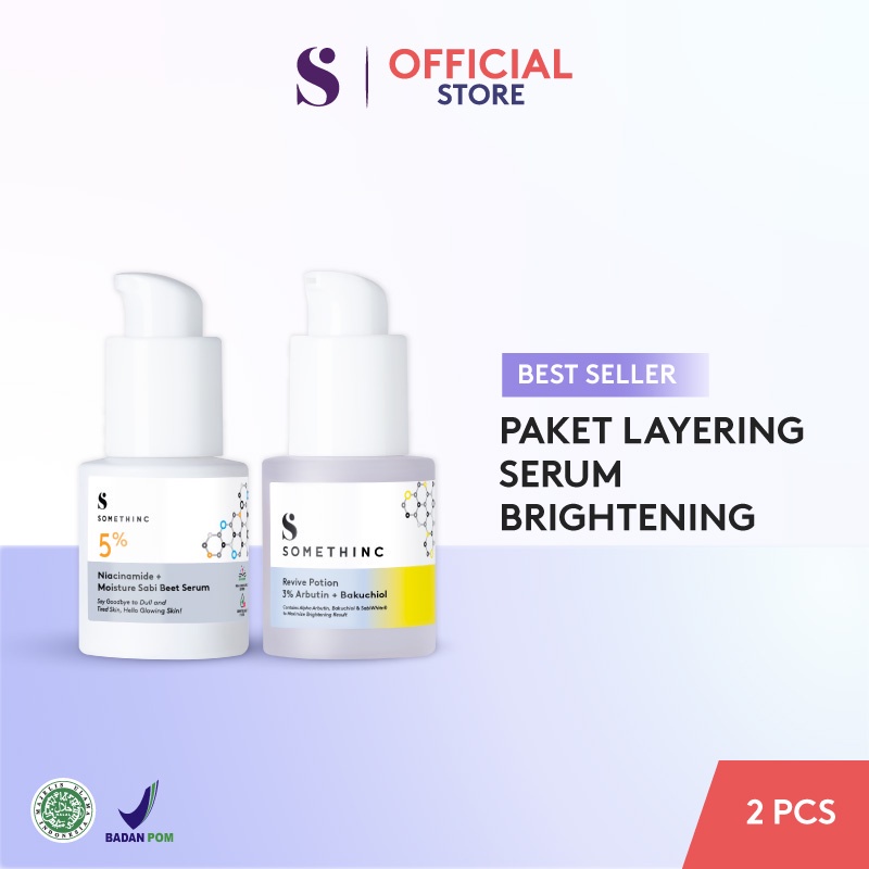 Somethinc Brightening Kit - 5 % Niacinamide Moisture Sabi Beet Serum 20ml + Revive Potion 3% Arbutin + Bakuchiol Serum 20ml