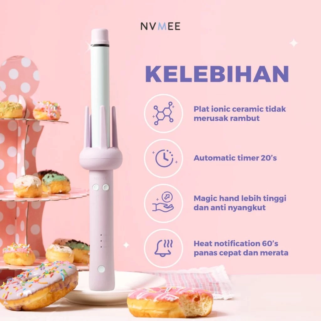 NVMEE LIBRA Hair Stylers 2.0  - PINK (Catokan Penataan Rambut Keriting)