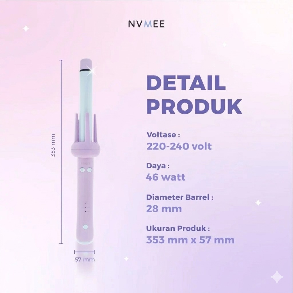 NVMEE LIBRA Hair Stylers 2.0  - LILAC (Catokan Penataan Rambut Keriting)