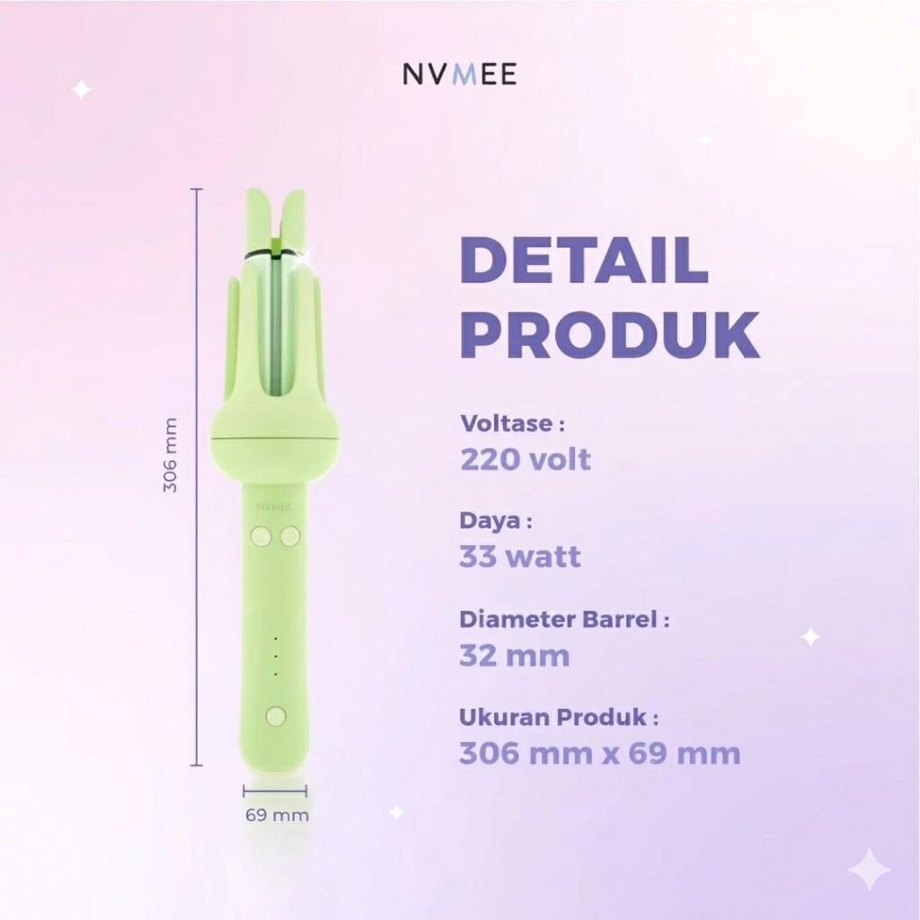NVMEE TAURUS Hair Stylers 2.0 - PINK (Catokan Penataan Rambut Keriting)
