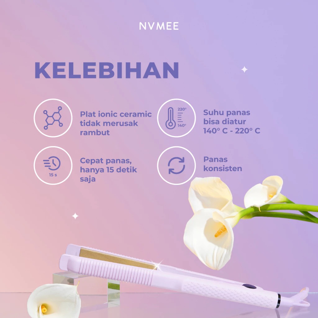NVMEE SATURN Hair Stylers - LILAC (Catokan Penataan Rambut Lurus)