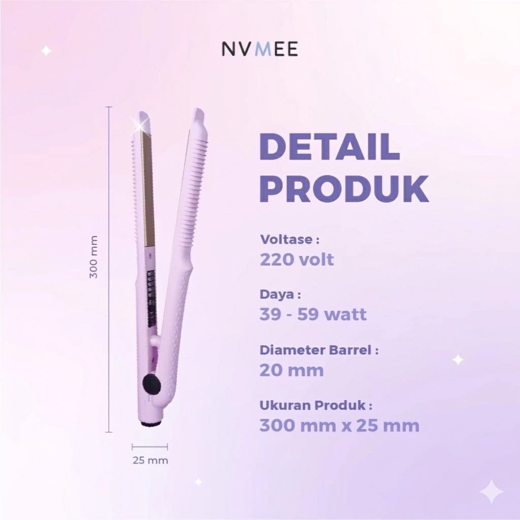 NVMEE SATURN Hair Stylers - BLACK (Catokan Penataan Rambut Lurus)