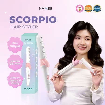 NVMEE SCORPIO Hair Stylers 2in1 (Catokan Lipat Penataan Rambut Lurus & Keriting)