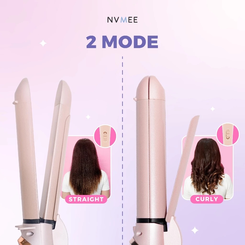 NVMEE SAGITARIUS Hair Stylers 2in1+LED Touch (Catokan Penataan Rambut Lurus & Keriting)