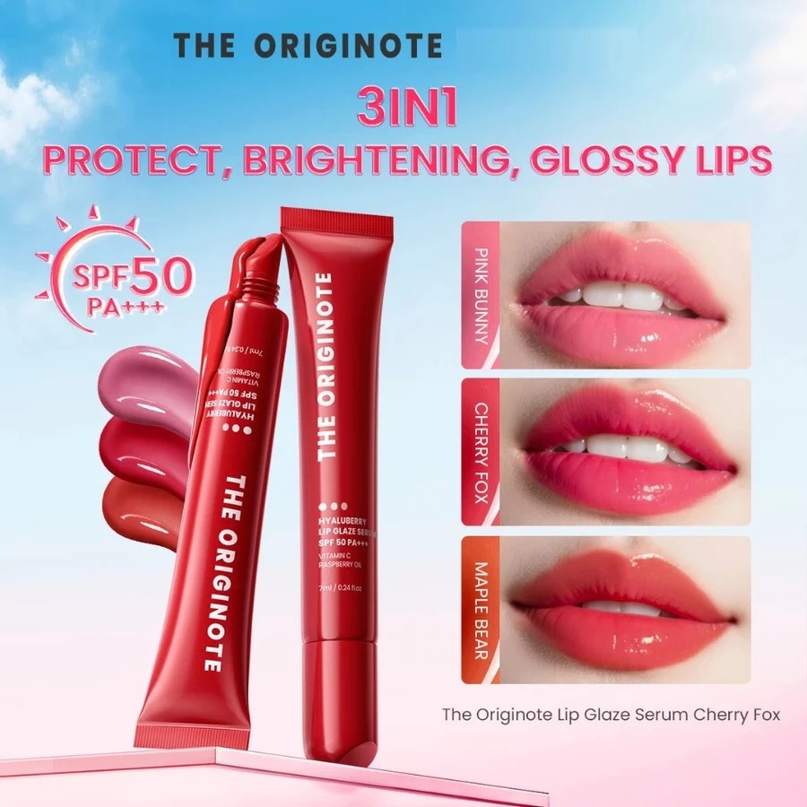 The Originote Hyaluberry Lip Glaze Serum 7ml - Cherry Fox (SPF50 PA+++)