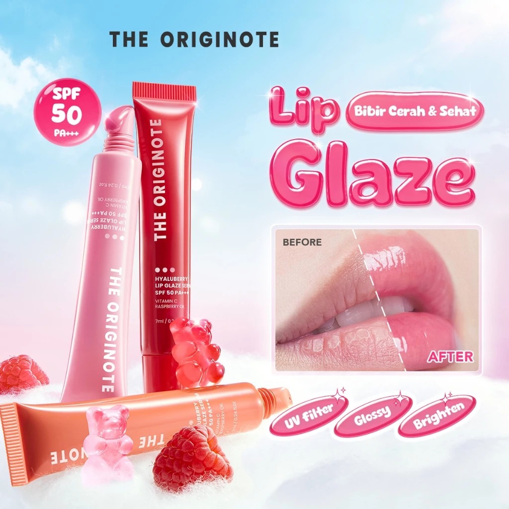 The Originote Hyaluberry Lip Glaze Serum 7ml - Cherry Fox (SPF50 PA+++)