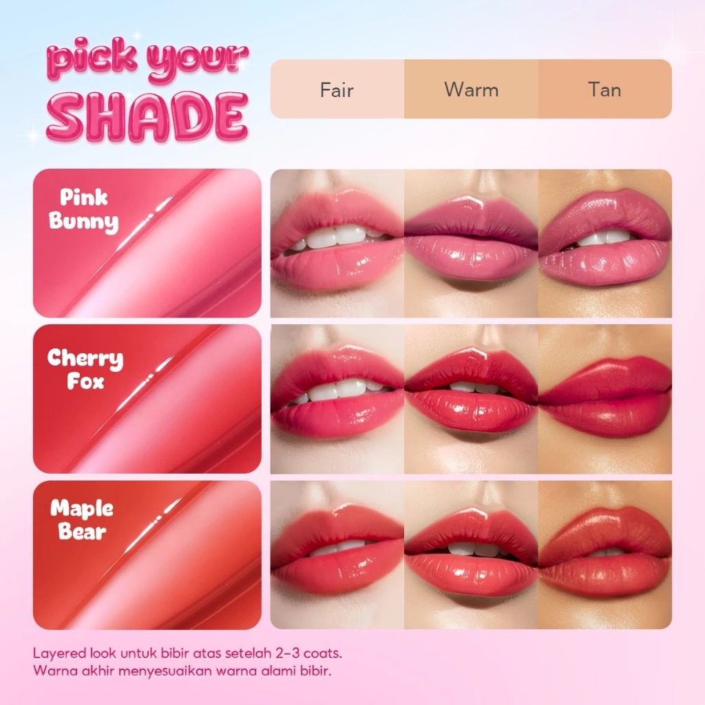 The Originote Hyaluberry Lip Glaze Serum 7ml - Cherry Fox (SPF50 PA+++)