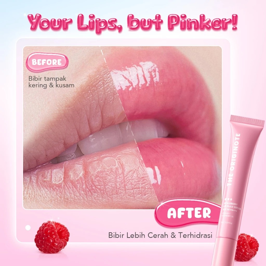 The Originote Hyaluberry Lip Glaze Serum 7ml - Cherry Fox (SPF50 PA+++)
