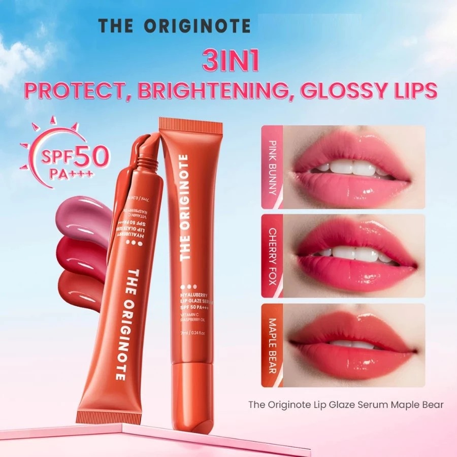 The Originote Hyaluberry Lip Glaze Serum 7ml - Mapple Bear (SPF50 PA+++)