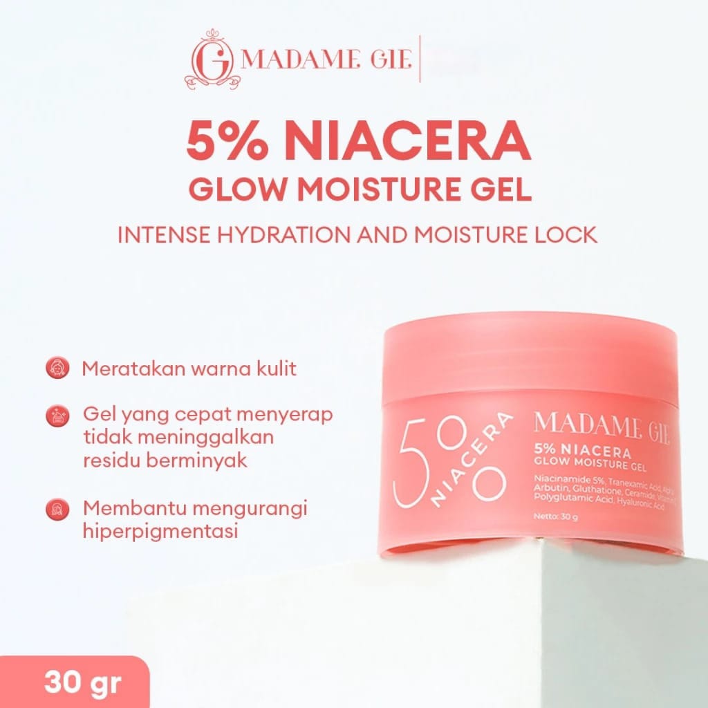 (PAKET) Madame Gie 3in1 Niacera Series - Essence Toner 100ml + Serum 20ml + Moisture Gel 30gr