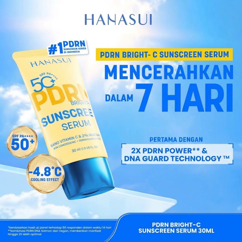 Hanasui PDRN Sunscreen Serum SPF50+ PA++++ 30ml - Bright C