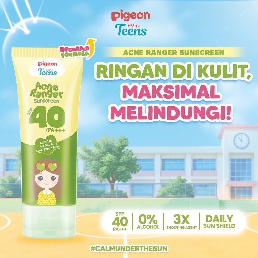 Pigeon Teens Sunscreen SPF40 PA++++ 30ml - Acne Ranger Pigeon Teens Sunscreen SPF40 PA++++ 30ml - Acne Ranger