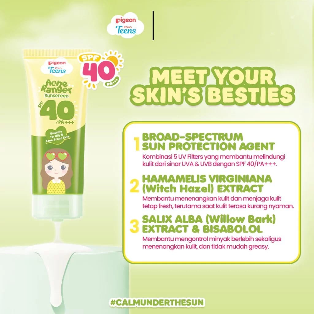 Pigeon Teens Sunscreen SPF40 PA++++ 30ml - Acne Ranger