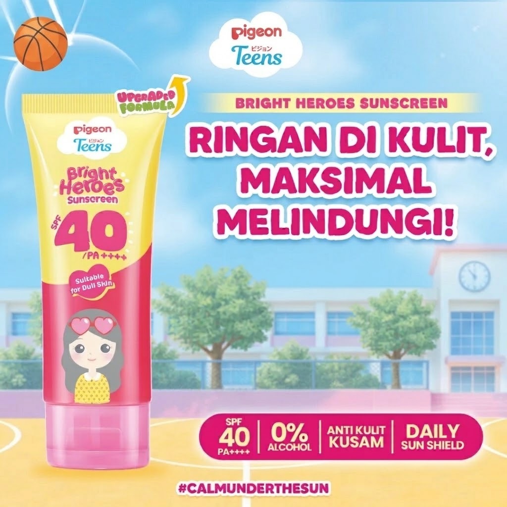 Pigeon Teens Sunscreen SPF40 PA++++ 30ml - Bright Heroes Pigeon Teens Sunscreen SPF40 PA++++ 30ml - Bright Heroes