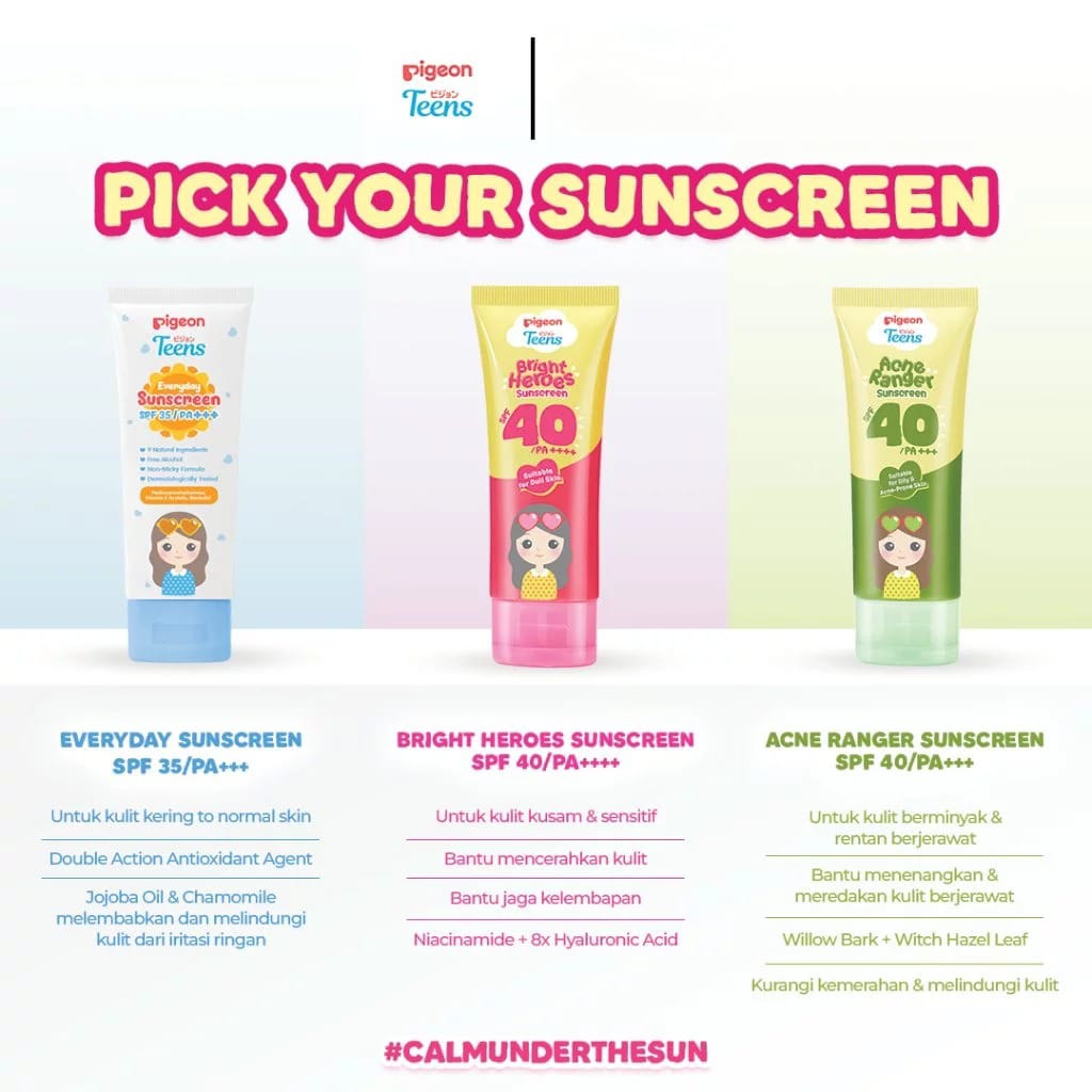 Pigeon Teens Sunscreen SPF40 PA++++ 30ml - Bright Heroes