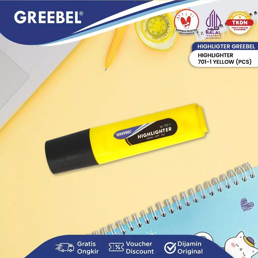 GREEBEL Highlighter Stabilo - YELLOW (HL701-1)