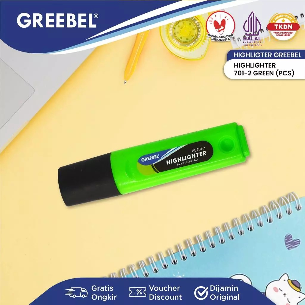 GREEBEL Highlighter Stabilo - GREEN (HL701-2)