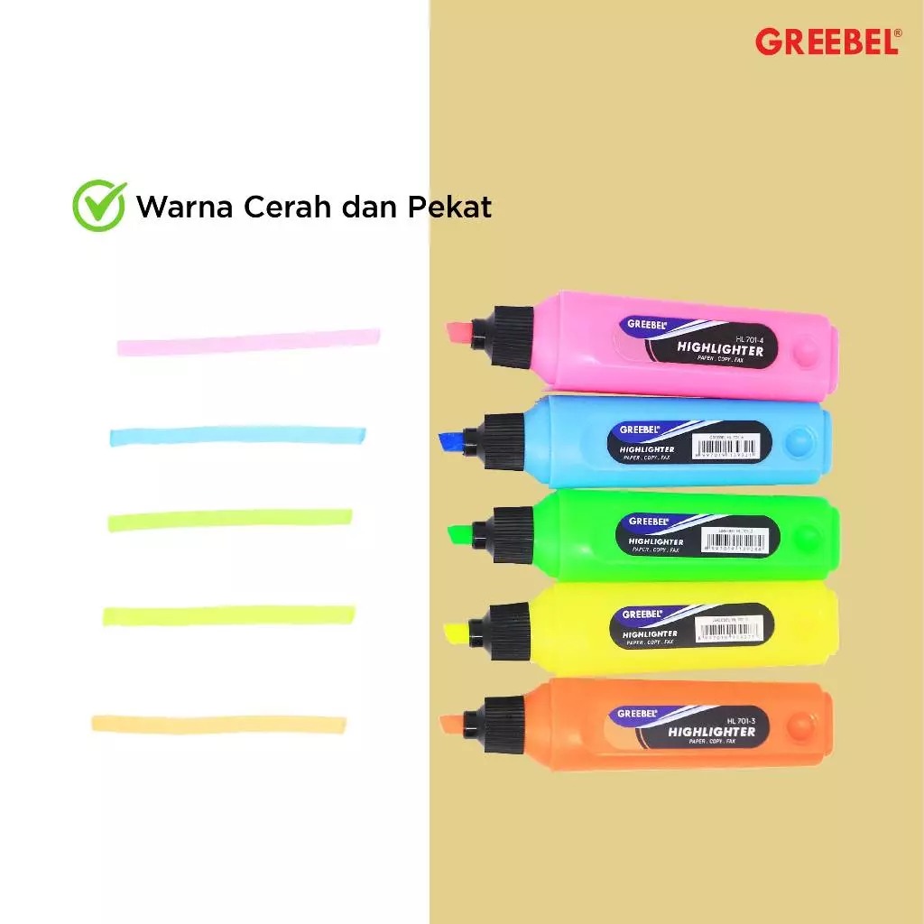 GREEBEL Highlighter Stabilo - ORANGE (HL701-3)