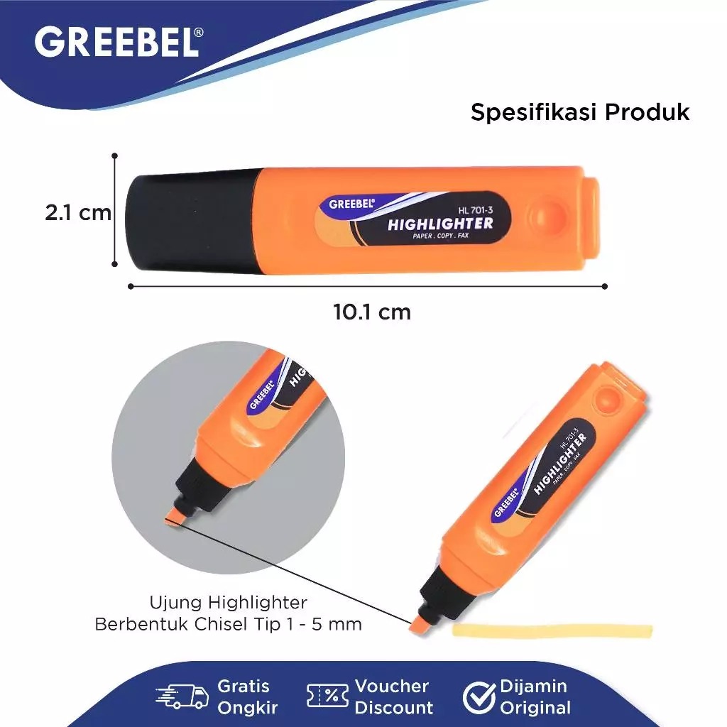 GREEBEL Highlighter Stabilo - PINK (HL701-4)