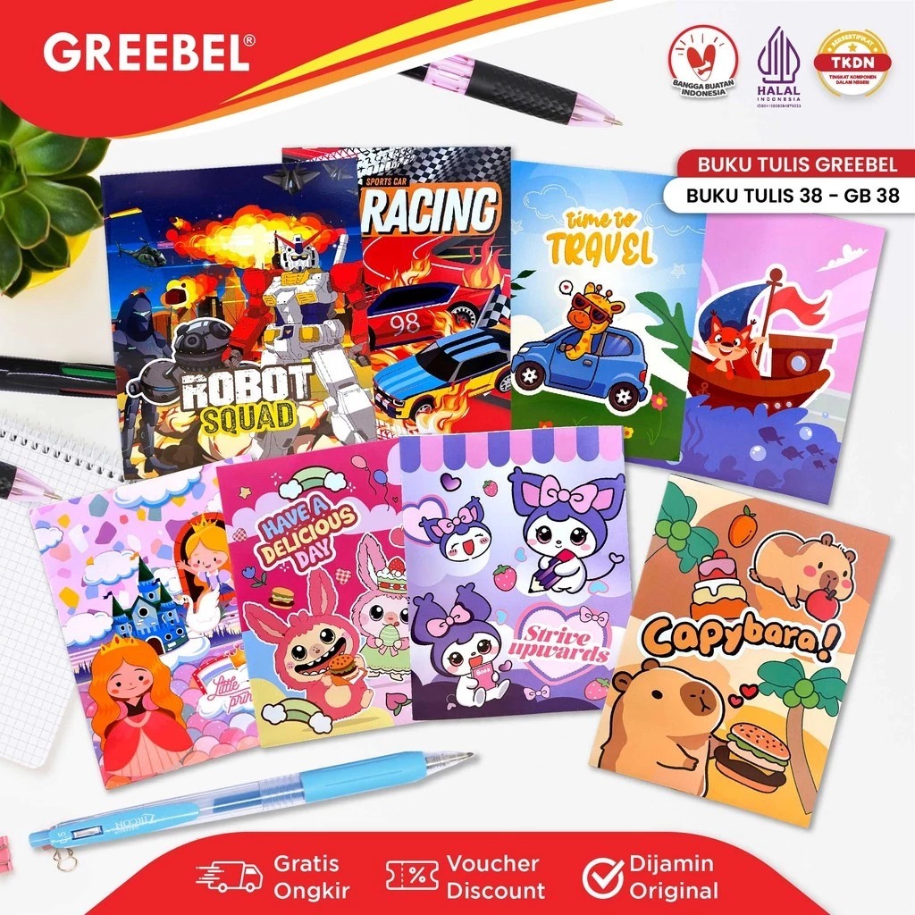 GREEBEL Buku Tulis 38 Lembar (GB38) - (A5 210x160mm)