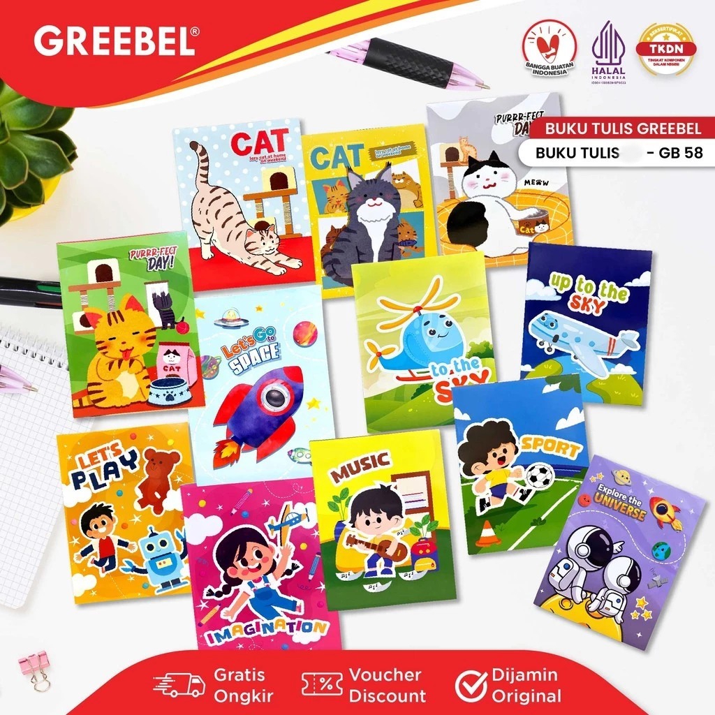 GREEBEL Buku Tulis 58 Lembar (GB58) - (A5 210x160mm)