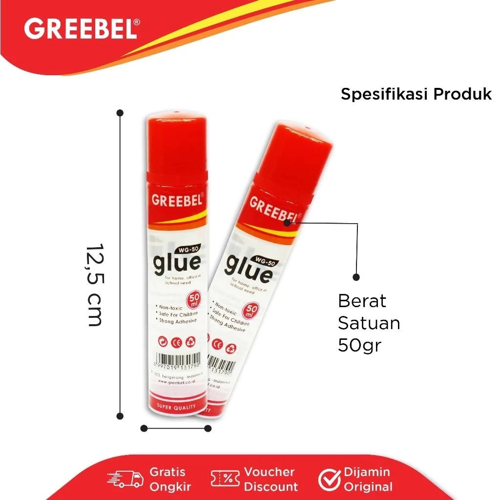 GREEBEL Water Glue / Lem Kertas Cair 50ml (WG-50)