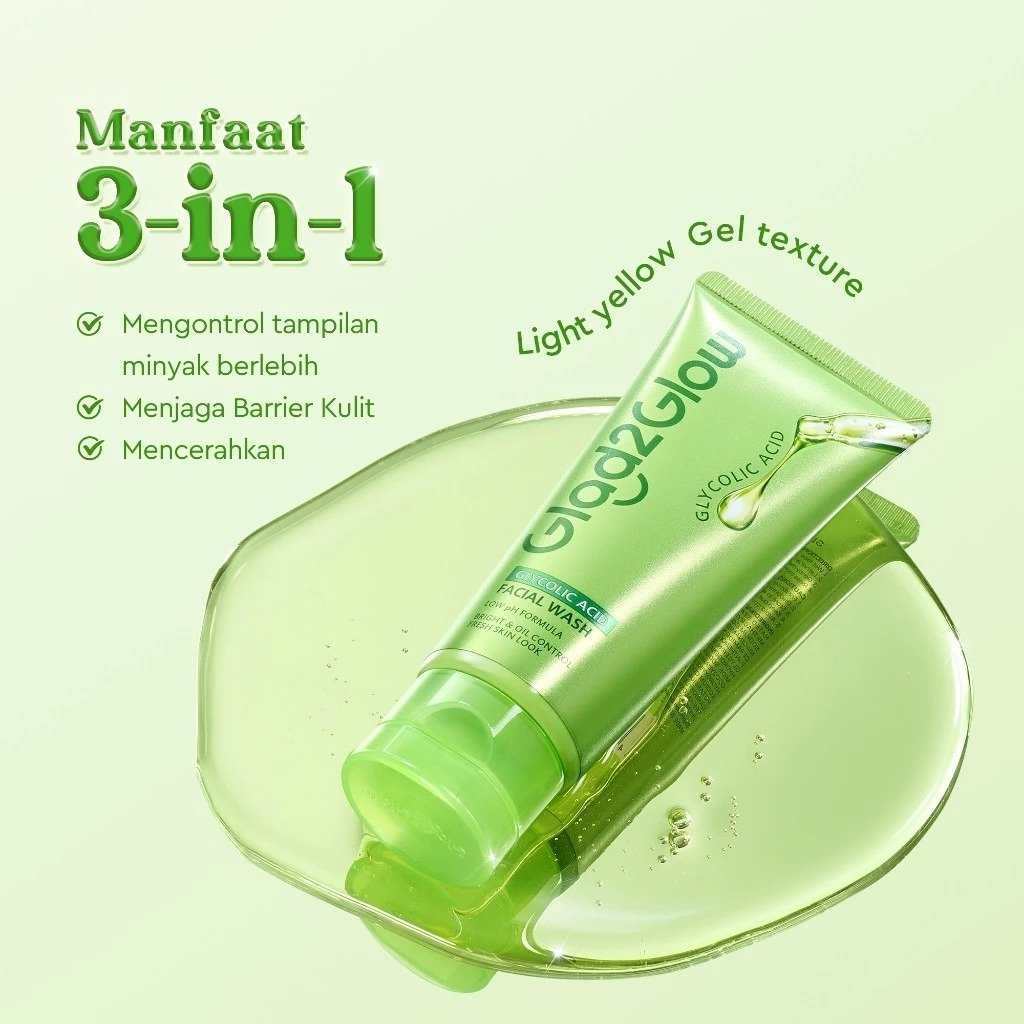 Glad 2 Glow Cleanser - Glycolic Acid Facial Wash 70gr