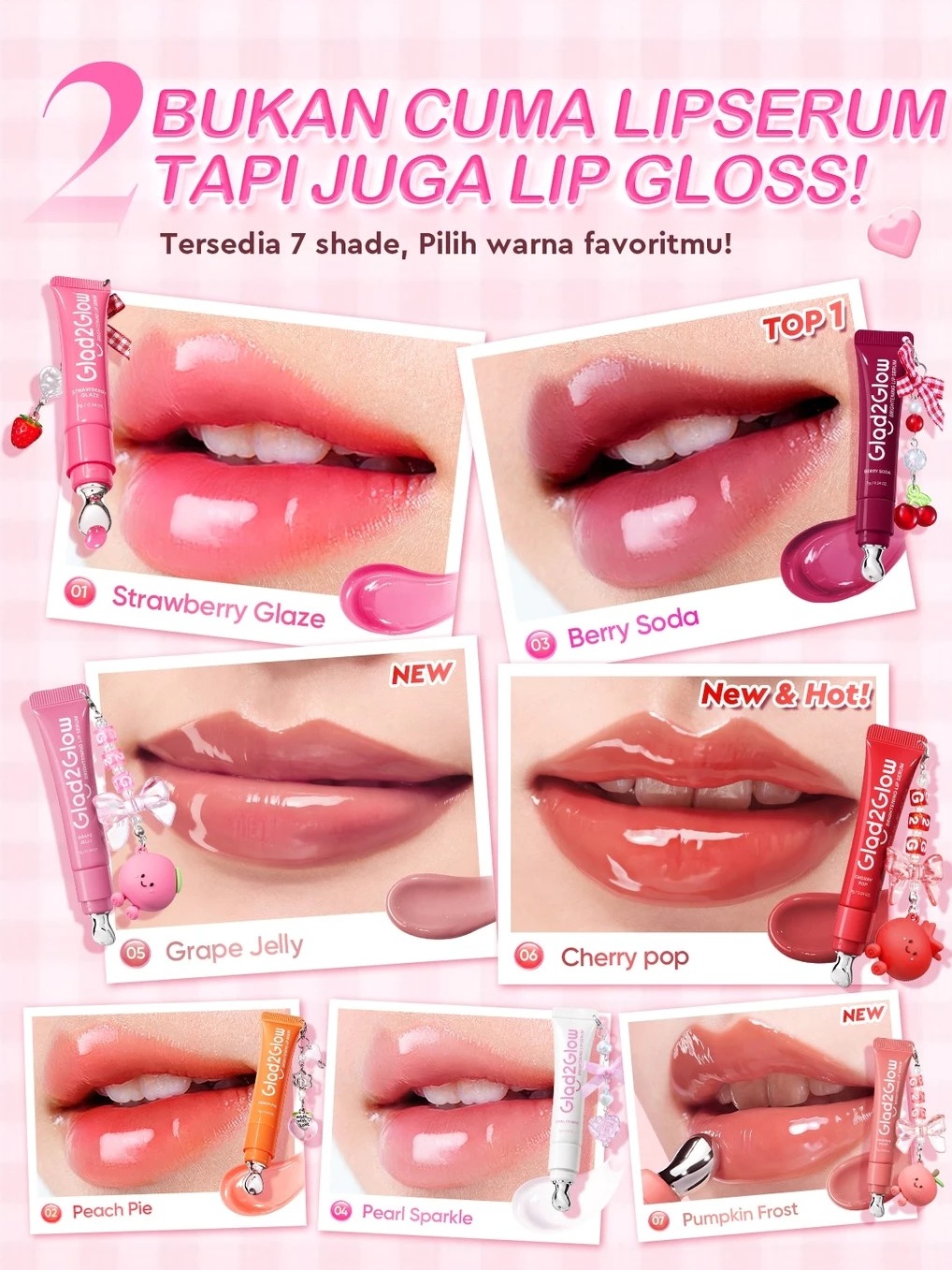 Glad 2 Glow Brightening Lip Serum 7gr - Cherry Pop
