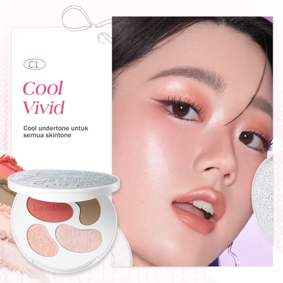 Barenbliss Ribbon Blossom Face Palette 9gr - C1 Cool Vivid