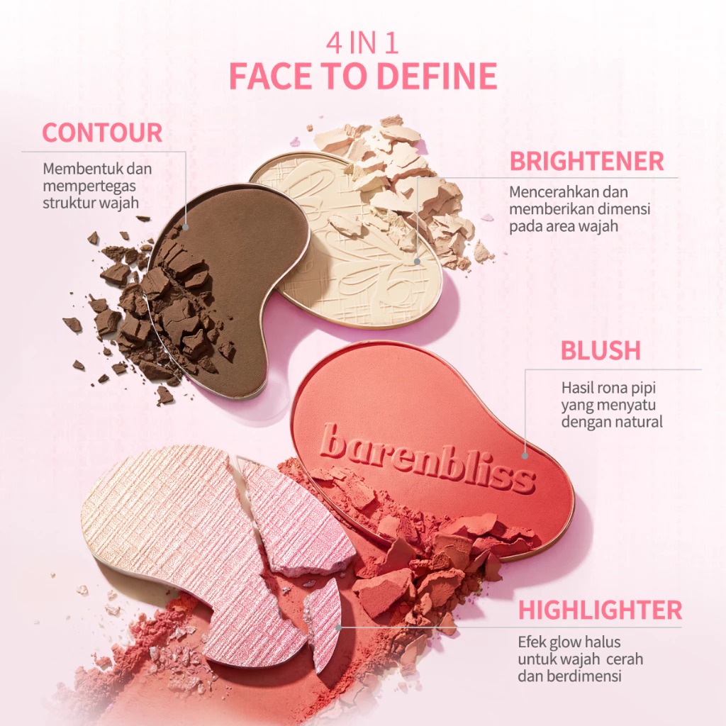 Barenbliss Ribbon Blossom Face Palette 9gr - W1 Warm Vivid
