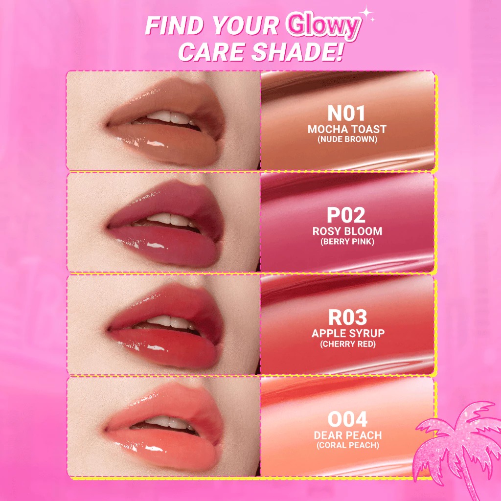 Dazzle Me X Barbie Peptide Power Glow Tinted Lip Balm 8gr - P02 Rosy Bloom (SPF50+ PA++++)